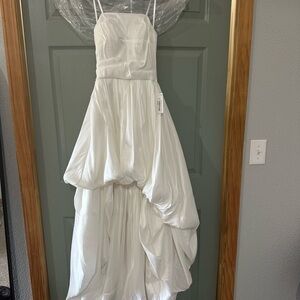 B Darlin Cream Strapless Dress